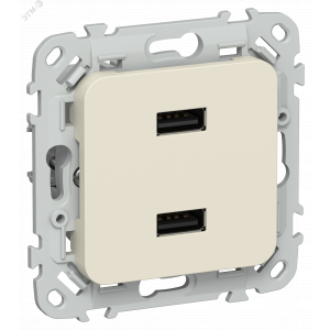 FLITE Розетка USB A+A 3,1А РЮ-2-ФлСл сливочный IEK FI-U21-D31-K86