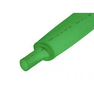 Трубка термоусадочная ТУТ нг 30,0/15,0 зеленая, термоусаживаемая трубка в метровой нарезке, не поддерживает горение