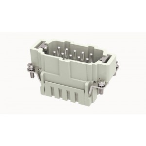 Вилочная контактная вставка DE-010-MS, Вилочная контактная вставка, пружинная фиксация, 10 полюсов + PE, типоразмер 10B, 500V, 16A, сечение обслуживаемых проводников 0,75-2,5 мм кв, тип покрытия контактов: серебро