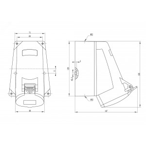 Розетка настенная IP44 32A 2P+E 230В DIS5133253