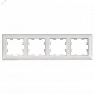 BRITE Рамка 4-местная РУ-4-БрАБ арктический белый/белый IEK BR-M42-12-K91