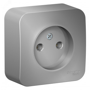 Розетка 1-м ОП Blanca 16А IP20 250В без заземл. без защ. шторок с изолир. пластиной алюм. SE BLNRA000113