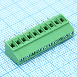 DG308-2.54-10P-14-00A(H), Винтовой клеммный блок c рельефной обоймой, 10 контактов. Серия DG308-2.54