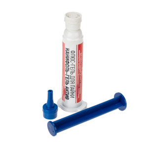 Флюс-гель для пайки 12мл., Флюс-гель для пайки REXANT, КАНИФОЛЬ-ГЕЛЬ АКТИВ,техно-шприц,блистер