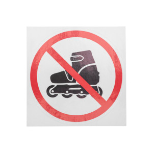 Наклейка запрещающий знак «На роликах не заходить» 150х150 мм(кр.5шт) [56-0019]