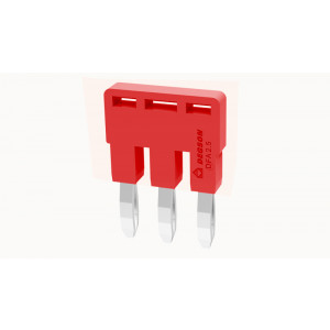 Соединительная перемычка DFA2.5-03P-16-00Z(H), Соединительная перемычка, 3 полюса, изолированная, вилочная, для клемм: DC2.5, цвет: красный