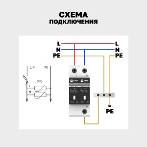Ограничитель импульсных напряжений ОПВ-B/2P In 30кА 440В с сигн. PROxima opv-b2