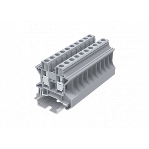 Проходная клемма TU6-2-GY, Проходная клемма, тип фиксации провода: винтовой, номинальное сечение: 6 мм кв., 41A, 1000V, ширина: 8,2 мм, цвет: серый, тип монтажа: DIN35
