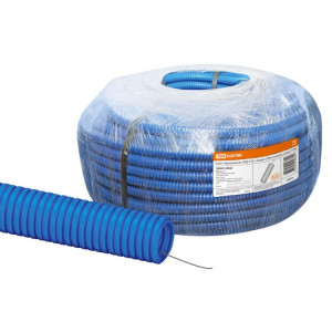 Труба гофрированная ПНД d 20 с зондом (100 м) легкая синяя SQ0413-0022