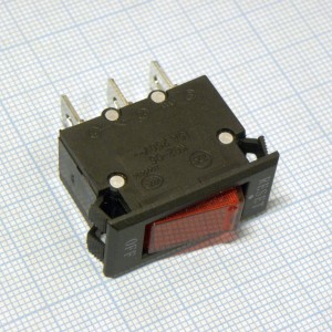 SWR-IRS-1-R15 С авт. откл. 15A (KB-001), Переключатель клавишный с подсветкой, автомат