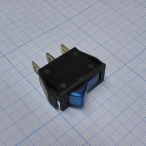 IRS-101-1B3-BL/B, Переключатель ON-OFF с подсветкой 10A 250VAC 10000 циклов прямоугольная кнопка синяя