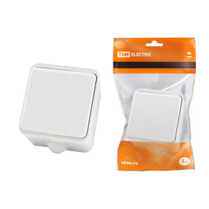 Розетка 2П+З OУ с крышкой IP44 16А белая "Орель" SQ1802-0006