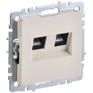 Розетка компьютерная двойная СП RJ45 кат.5E BRITE РК10-2-БрКр беж. BR-K20-1-K10