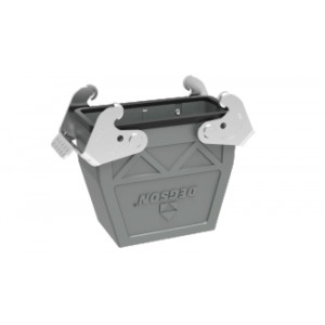 Крышка разъема D16B-CCTH-2L-PG21, Крышка разъема на кабель, типоразмер 16B, высокое исполнение, с уплотнителем, 1 отверстие с резьбой для кабельных вводов PG21, с верхним расположением, с двумя защелками, материал корпуса: алюминиевый сплав