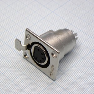 CANNON 28 5F, Аудио разъём XLR - розетка приборная, 5 контактов, цвет - серебристый