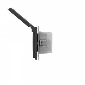 Розетка силовая, 2P+E, с з/ш, с крышкой, IP44, KANT, черный уголь 7012013