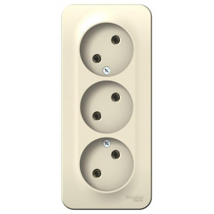 BLANCA О/У РОЗЕТКА 3-ая без заземления без штор. ИЗОЛ.ПЛ., 16А, 250В, МОЛОЧНЫЙ C2 BLNRA000312