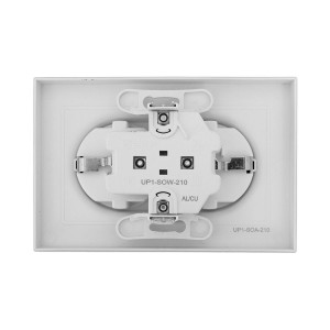 Механизм розетки двойной, 16А, с заземлением, без шторок, с рамкой, алюминий Эпика EKF UP1-SOA-210