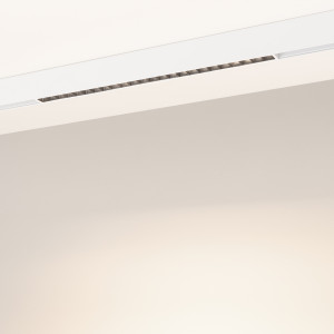 Светильник MAG-ORIENT-LASER-L465-16W Day4000 (WH, 24 deg, 48V) 035848, Светильник для магнитных треков MAG-ORIENT шириной 26 мм. Мощность 16 Вт, св. поток 930 лм, 58 лм/Вт, дневной 4000 K, CRI>90, угол 24°, напряжение питания 48 В. Белый прямоугольный корпус из металл, экран поликарбонат, степень защиты IP20. Размер: длина 4