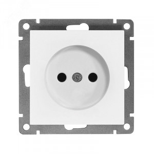 Розетка одноместная UNIVersal серия Афина б/з, с/у, 16А, 220В, белая (еврослот), механизм A0022