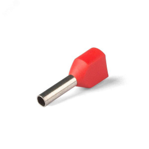 Наконечник штыревой втулочный изолированный НШВИ(2) 0.75-10, Наконечник штыревой втулочный изолированный, двойной 