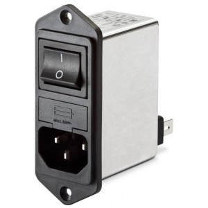 FN285-1-06, Модули подачи электропитания переменного тока 1A 250VAC 50/60HZ FAST-ON / 1FUSE