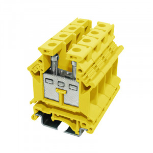 Проходная клемма JUT1-16-YL, Проходная клемма, тип фиксации провода: винтовой, номинальное сечение: 16 мм кв., ширина: 12,2 мм, цвет: желтый, тип монтажа: DIN35