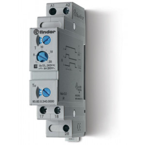 Таймер модульный 1-функциональный (SD) 24…240В AC/DC 2NO 6А 17.5мм регулировка времени 0.1с…20мин IP20 808202400000