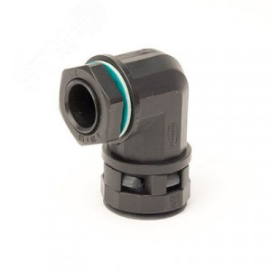 Монтажный комплект муфта 90 грд. труба-коробка DN 29 мм, М32х1,5, полиамид, цвет черный PACN29M32N