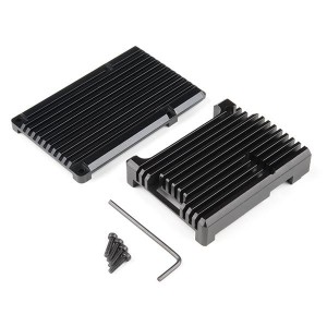 PRT-15773, Принадлежности SparkFun Aluminum Heatsink Case for Raspberry Pi 4 - Black