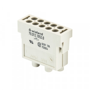 Вилочная контактная вставка FLE STC 10 25, Вилочная контактная вставка, обжимная фиксация, 10 полюсов, типоразмер FLEX, 250V, 10A, (обжимные контакты поставляются отдельно)