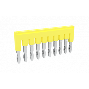 Соединительная перемычка TJA5.2-3, Соединительная перемычка, 3 полюса, изолированная, вилочная, для клемм: TP/TU/TC, цвет: желтый