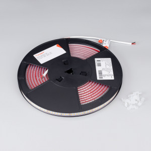 Лента герметичная RTW-PS-A160-10mm 24V Warm3500 (12 W/m, IP67, 2835, 5m) 028564(2), Светодиодная лента RTW-PS-A160, герметичная IP67 (PS - силиконовая экструзия). Светодиоды 2835, 160 шт/м (800шт на 5м), белая плата, ширина 10 мм, красный скотч 3М. Цвет ТЁПЛЫЙ 3500 K, цветопередача CRI>85, угол 120°. Размеры 5000х10x5мм. Питание 24 В, мо