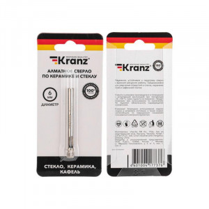 Сверло алмазное 6мм по керамике и стеклу KR-92-0001