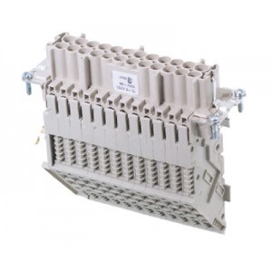 Розеточная контактная вставка 72.110.2453.4, Розеточная контактная вставка, винтовая фиксация, 24 полюса + PE, типоразмер 24B, 500V, 16A, сечение обслуживаемых проводников 0,5-4 мм кв., тип покрытия контактов: олово, заземление слева,