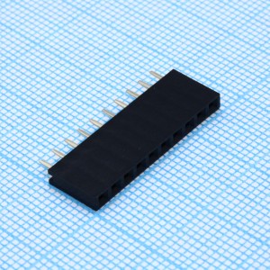 DS1023-1X10S21, Гнездо на плату 1х10 конт., шаг 2.54мм, высота 8.5мм