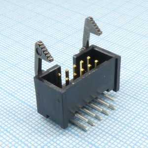 1761609-3, Разъем штыревой с защелкой типа провод-плата 10 контактов, 2,5 мм, вертикальный