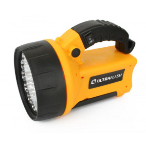 Фонарь аккумуляторный UF3712LED 19LED аккум. 4В 2А.ч 220В/12В пластик. желт. (кор.) 8310