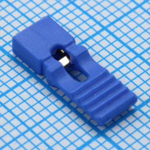 DS1027-2LUF1, ДЖАМПЕР (перемычка), удлиненный, синий, длина 13.5мм, шаг 2.54мм