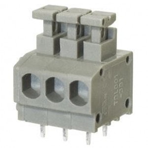 TBL001-381-03GY-2GY, Фиксированные клеммные колодки Terminal block, screwless, 3.81, horizontal, 3 poles, cool gray