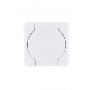 Розетка 1-м ОП Viola с заземл. с крышкой бел. 751-0200-123