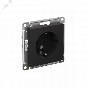 Розетка 1-м СП AtlasDesign 16А IP20 с заземл. защ. шторки механизм карбон SE ATN001045