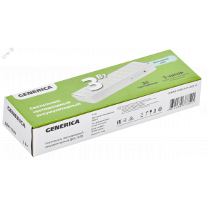 Светильник светодиодный аккумуляторный ДБА 1030 непостоянного действия 30LED 5ч 3Вт GENERICA LDBA0-1030-5-01-K01-G