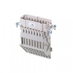 Вилочная контактная вставка BAS SAS KL 16 4,0 50, Вилочная контактная вставка, винтовая фиксация, 16 полюсов + PE, типоразмер 16B, 500V, 16A, сечение обслуживаемых проводников 0,5-4 мм кв., тип покрытия контактов: серебро, заземление слева, короткое исполенение, (4 поля для маркировки)