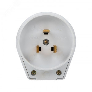 Вилка для разъема РШ-ВШ 32А 250В 2P+PE пластиковая бел. AS-250-B-01