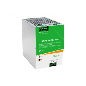 Источник питания SDP1-1AC24-480, Источник питания, однофазный, 24VDC / 12A, 480W, диапазон входных напряжений: 96 - 264VAC; габариты (мм): 125.2x128.5x85.5, монтаж: на DIN рейку