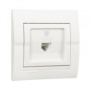 DERIY Розетка RJ11 евро белый 702-0202-137