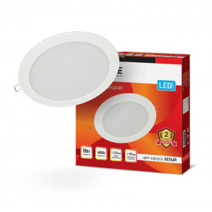 Светильник светодиодный RLP 18Вт 4000К IP40 1080лм 230В 225мм кругл. встраив. панель бел. 4690612007984