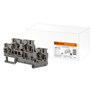 Двухуровневый зажим клеммный безвинтовой (ДЗКБ) 4 мм2 40А серый SQ0822-0070