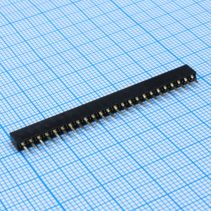 DS1026-01-1X24S8BV, Гнездо на плату 1x24 конт., шаг 2.00мм, высота 4.3мм, позолоч.